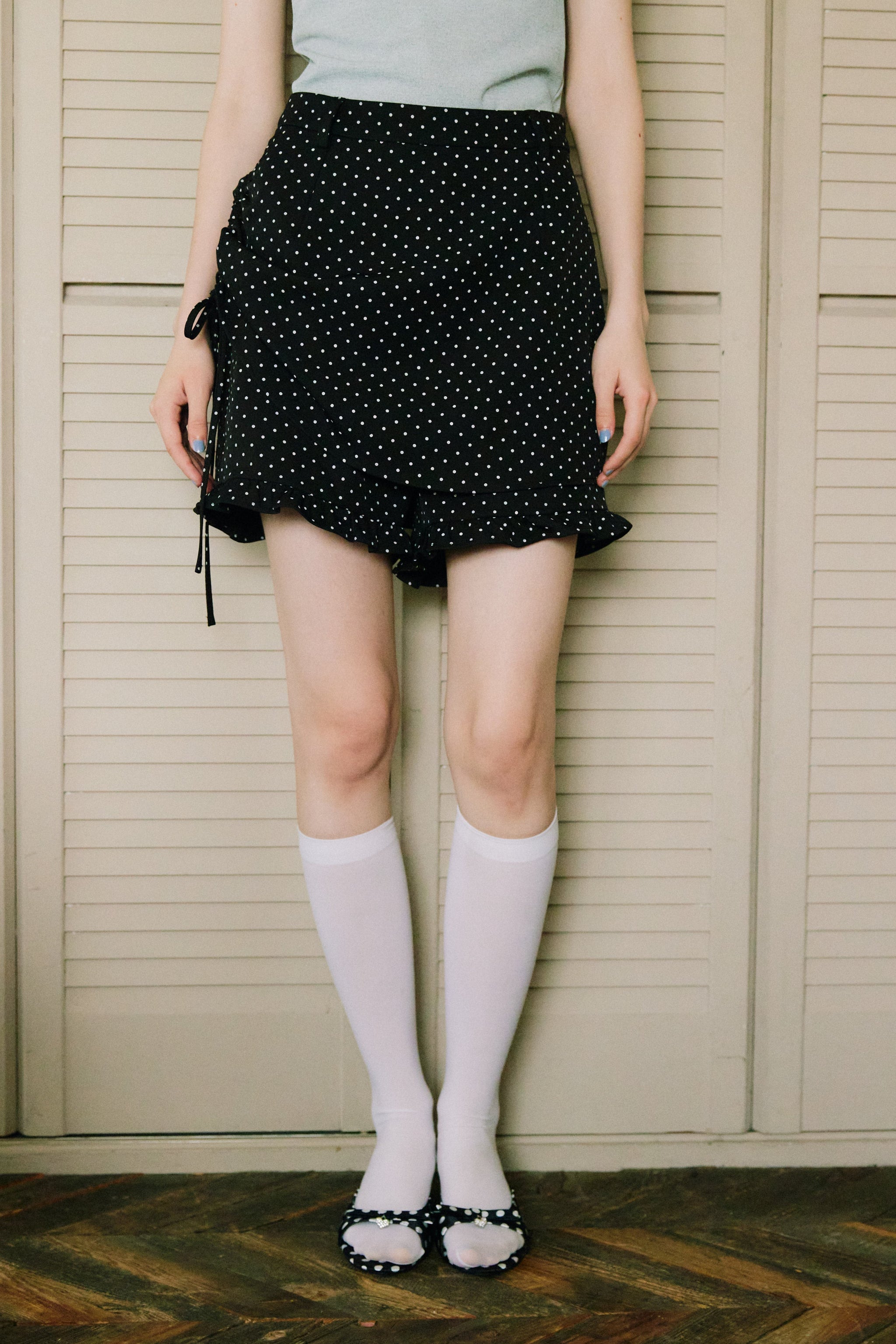 layered frill mini pants