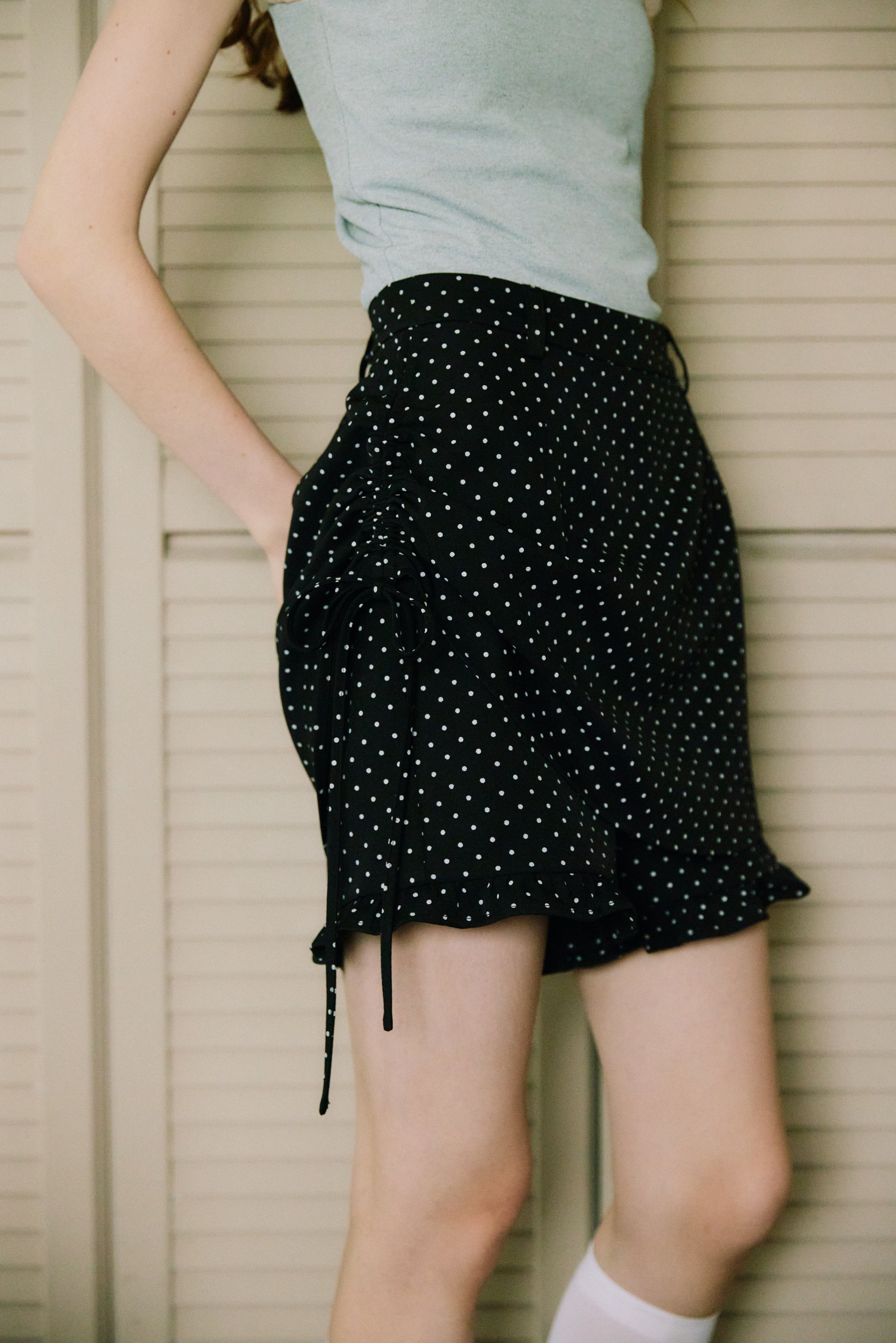 layered frill mini pants