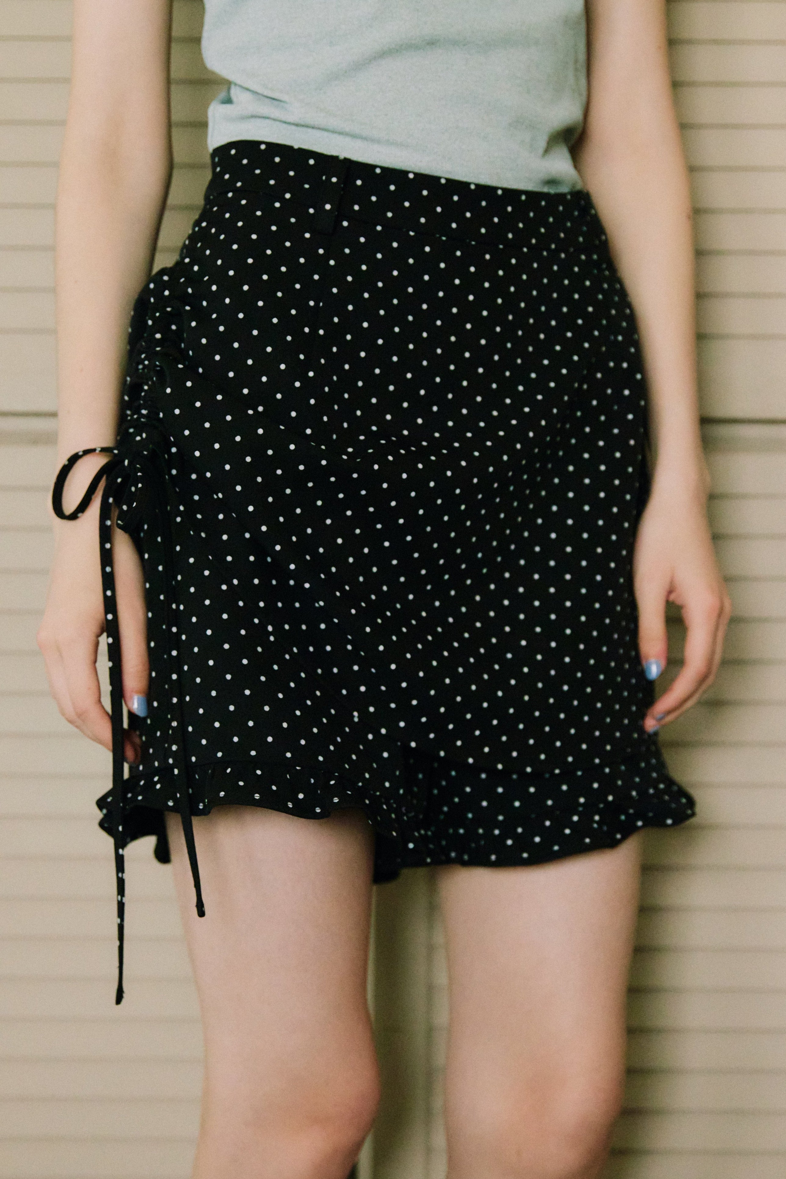 layered frill mini pants