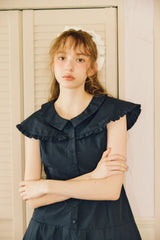 double collar sailor onepiece
