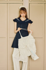 big ribbon frill tote bag
