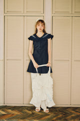 big ribbon frill tote bag
