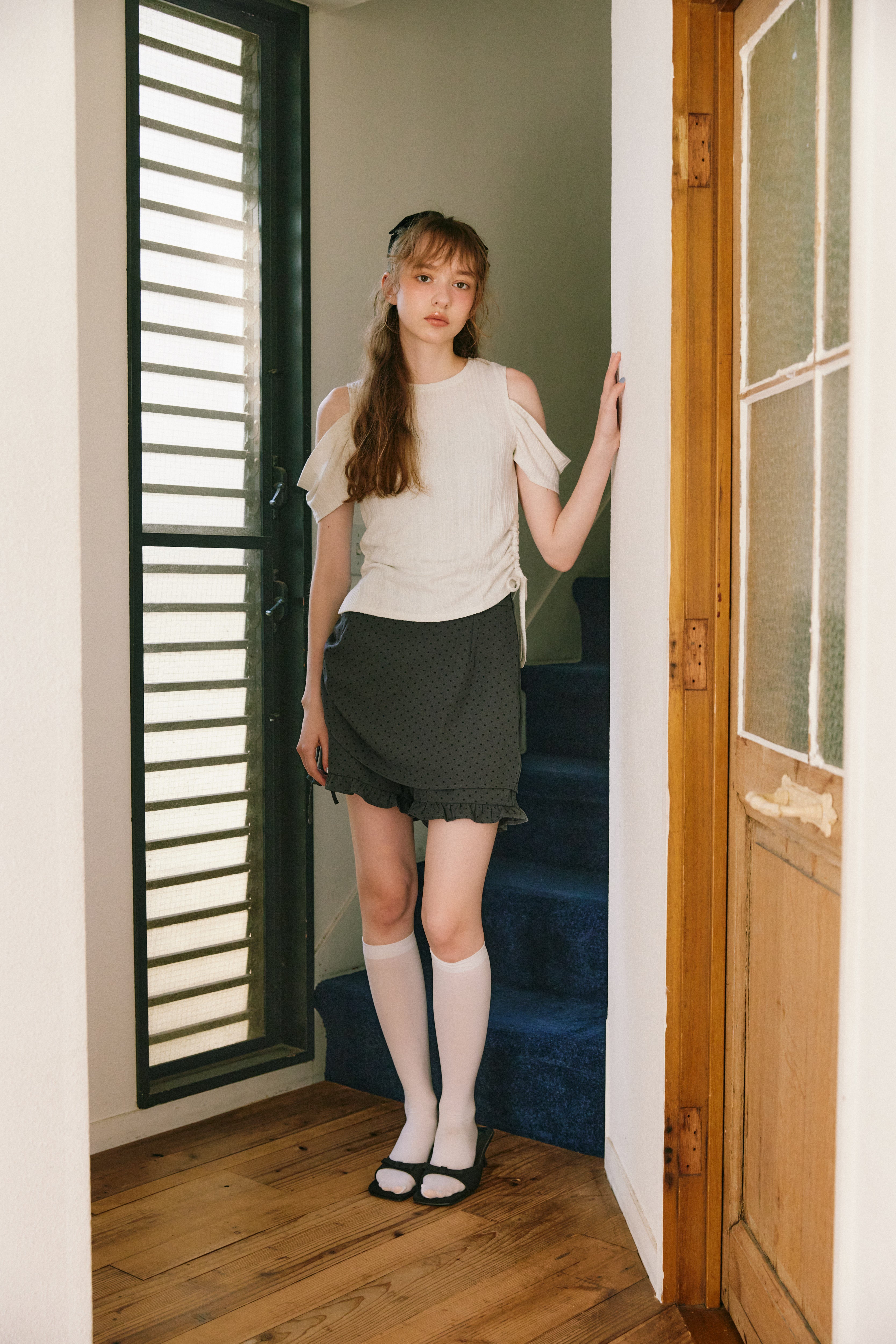 layered frill mini pants