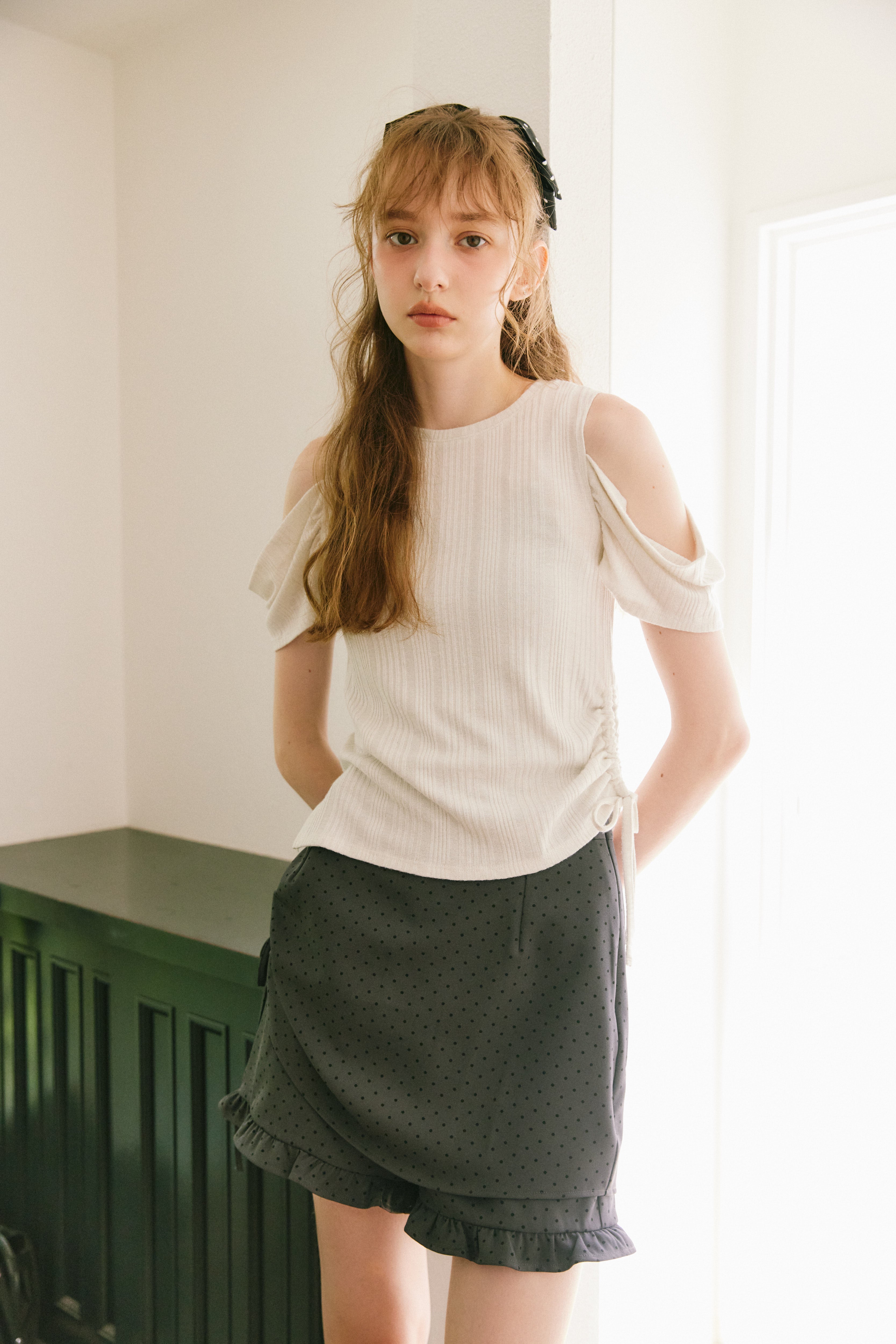 layered frill mini pants
