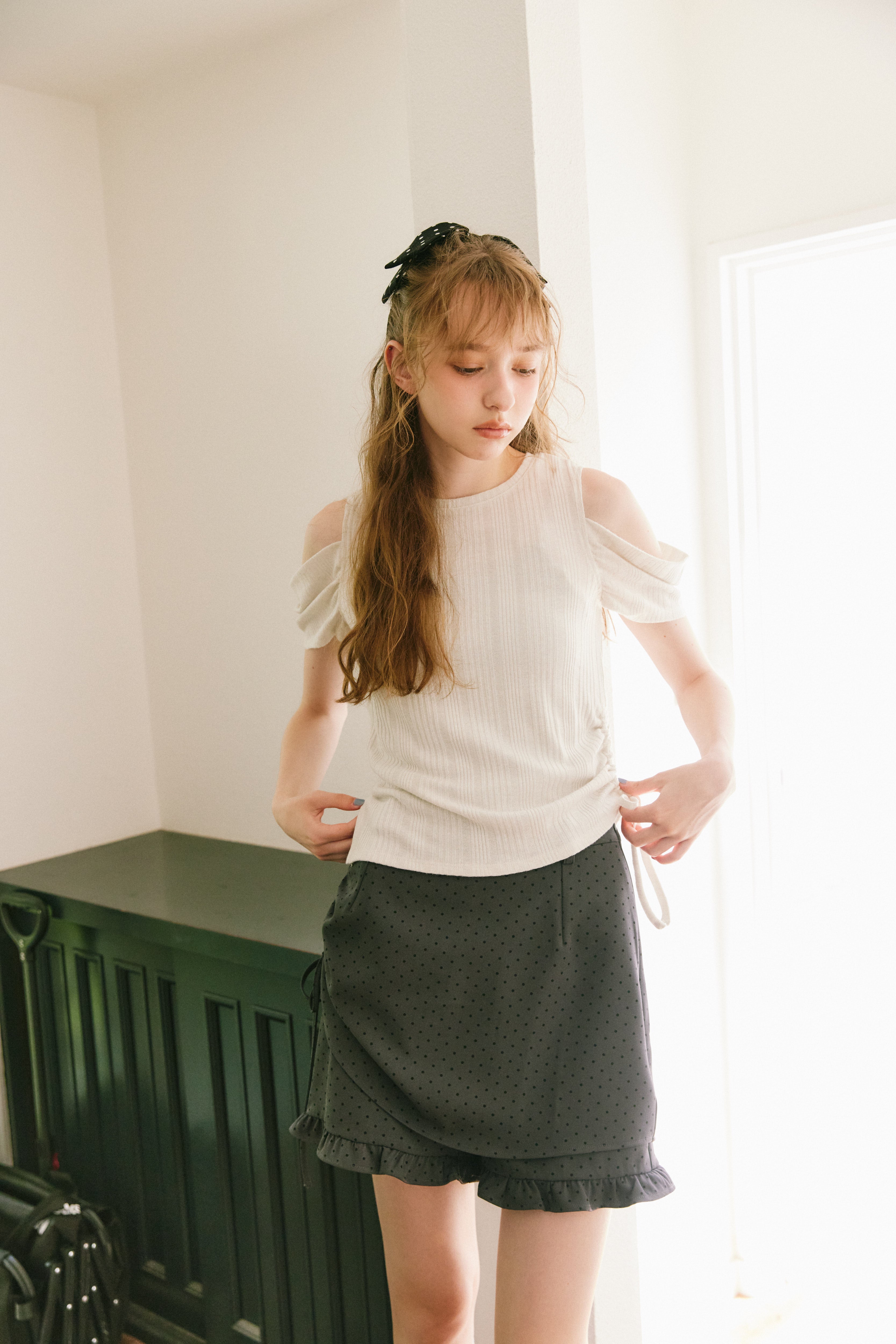 layered frill mini pants