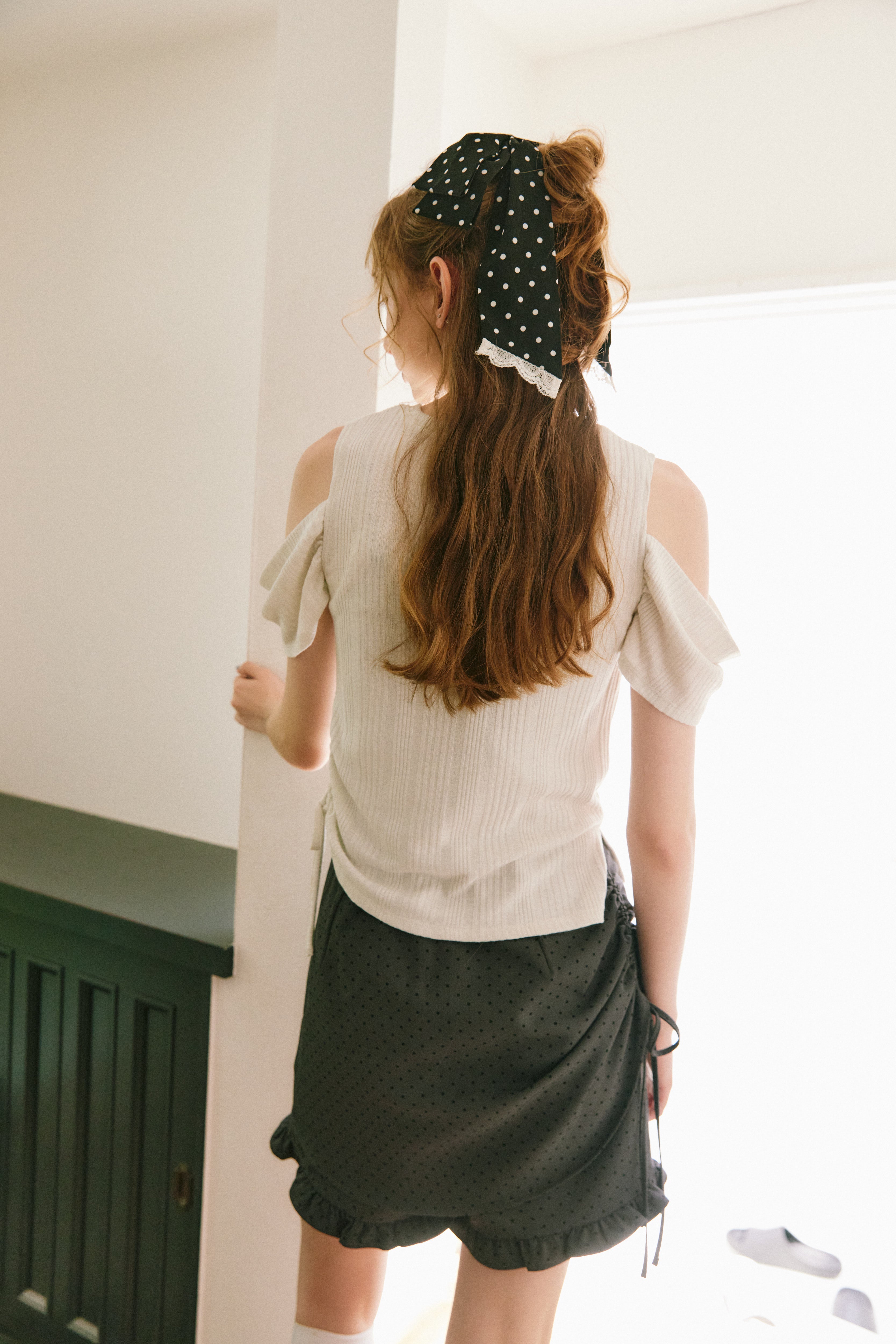 layered frill mini pants