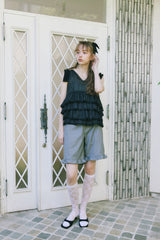 sheer frill tiered blouse