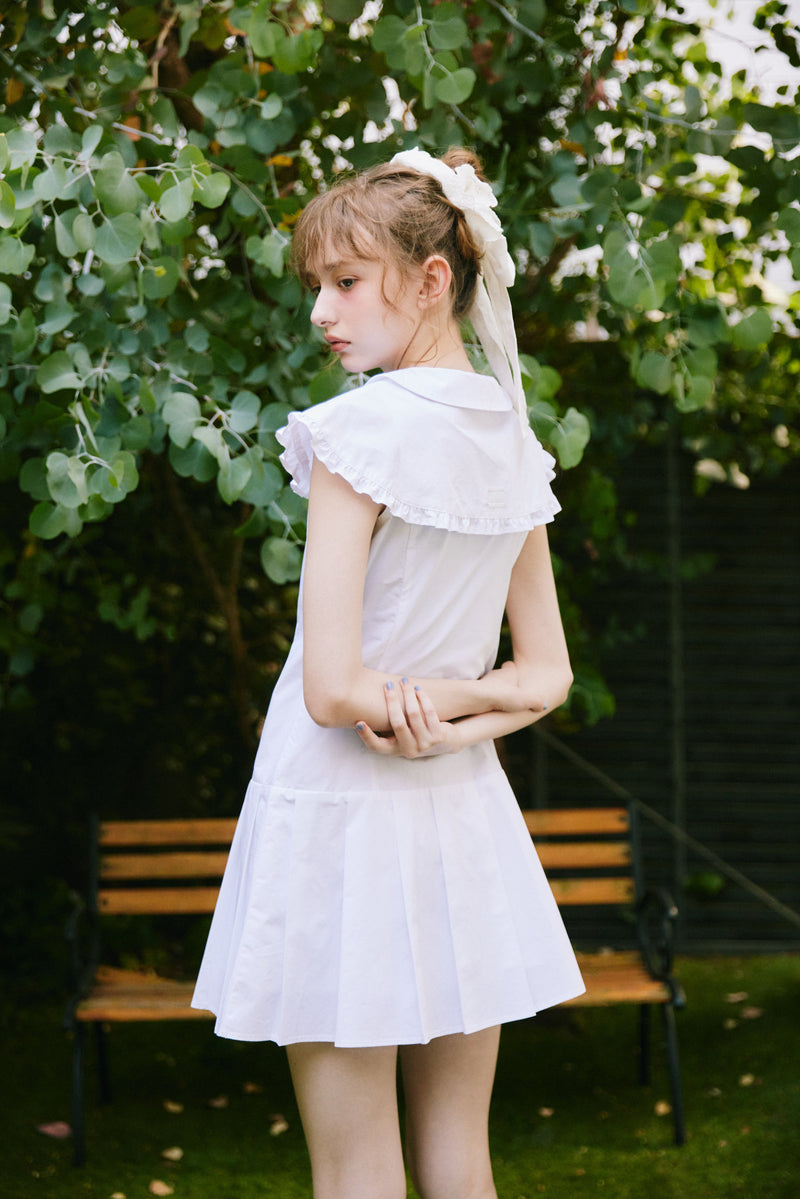 ワンピース 2way feather collar mini onepiece double collar sailor onepiece – idem