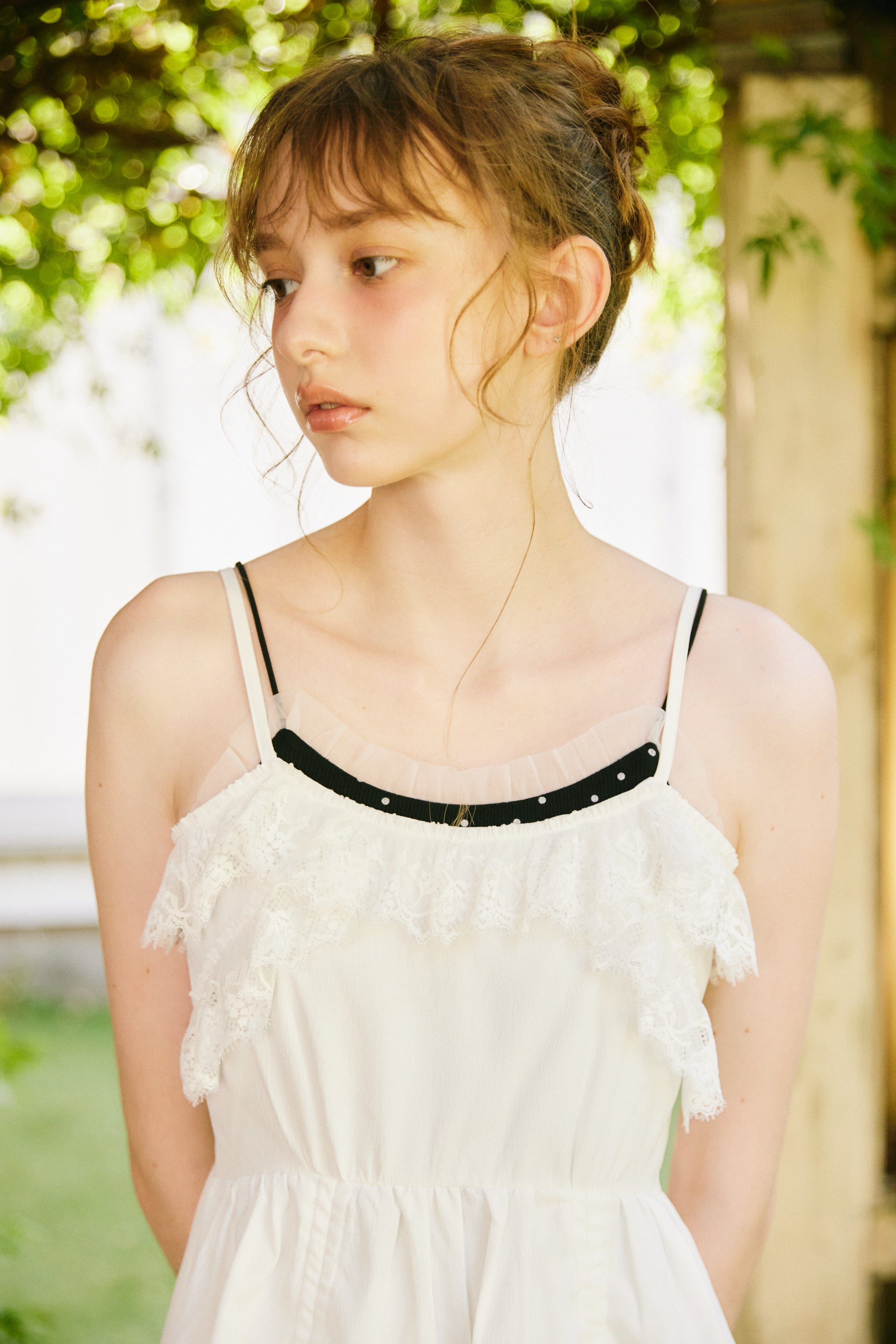 lace drawstring onepiece