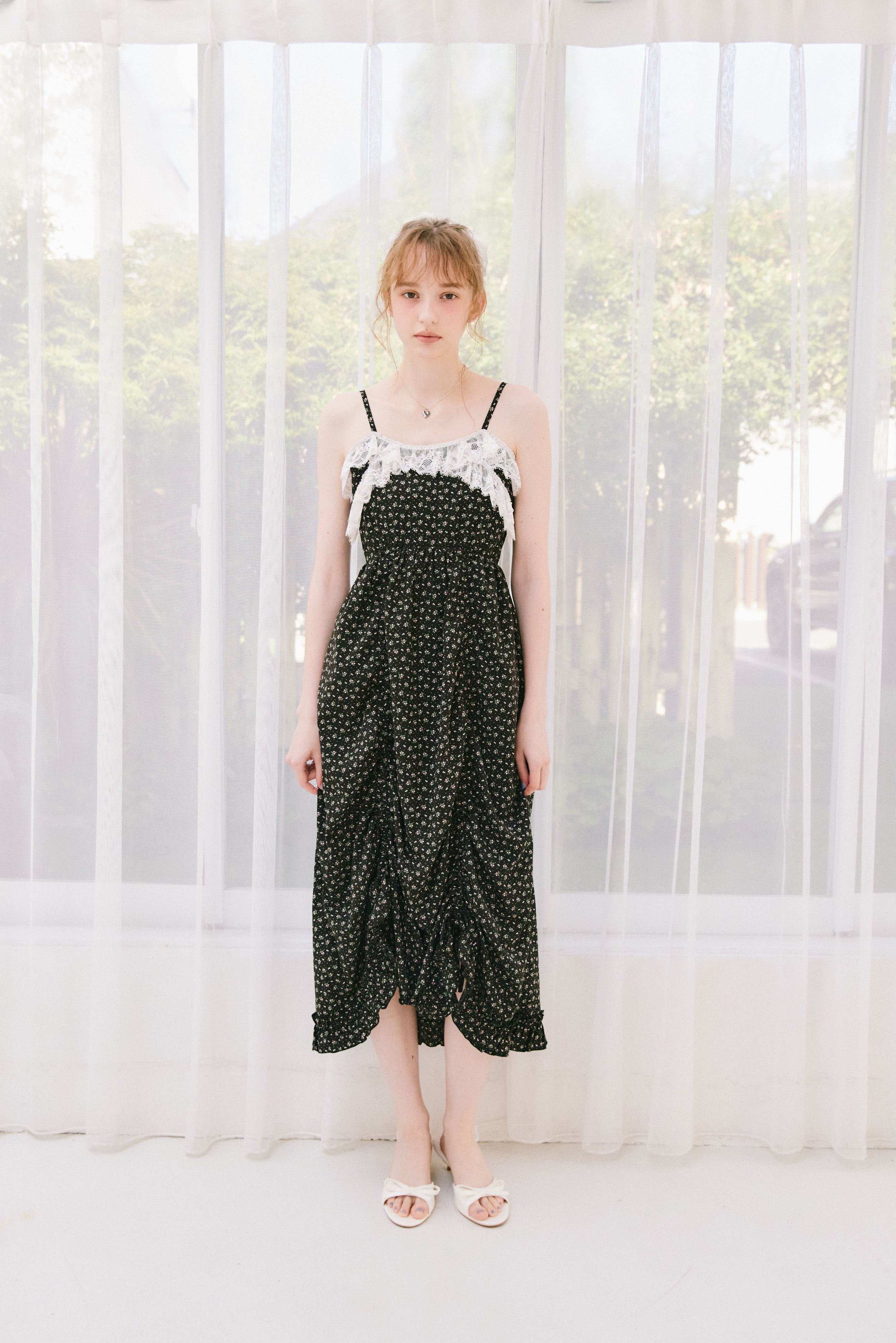 lace drawstring onepiece