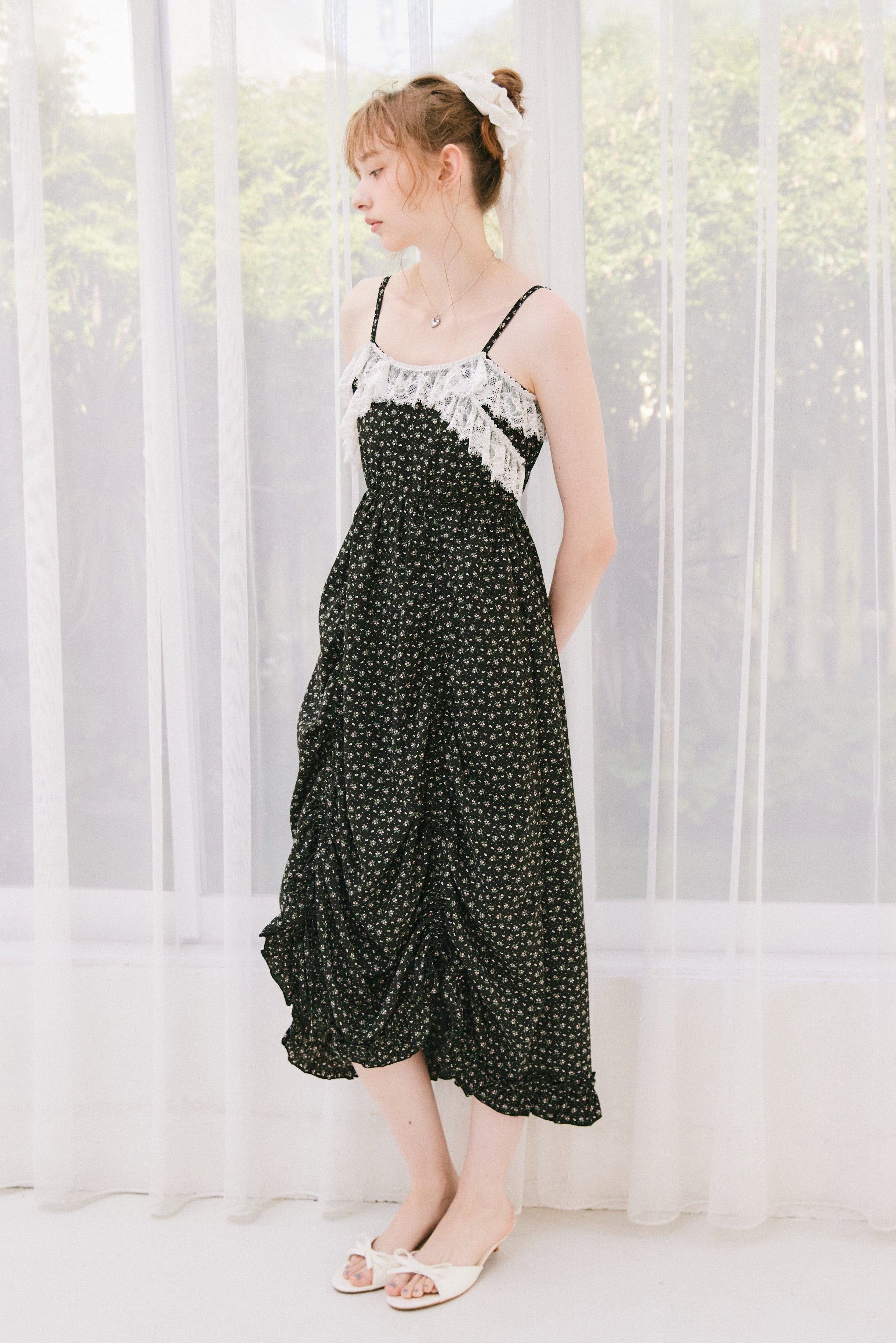 lace drawstring onepiece