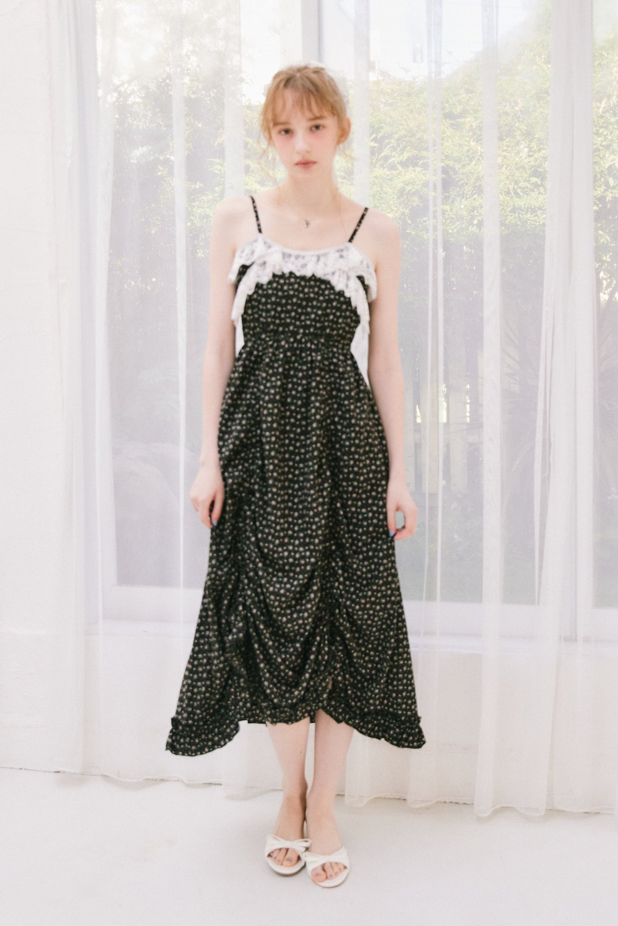 lace drawstring onepiece