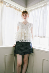 layered frill mini pants