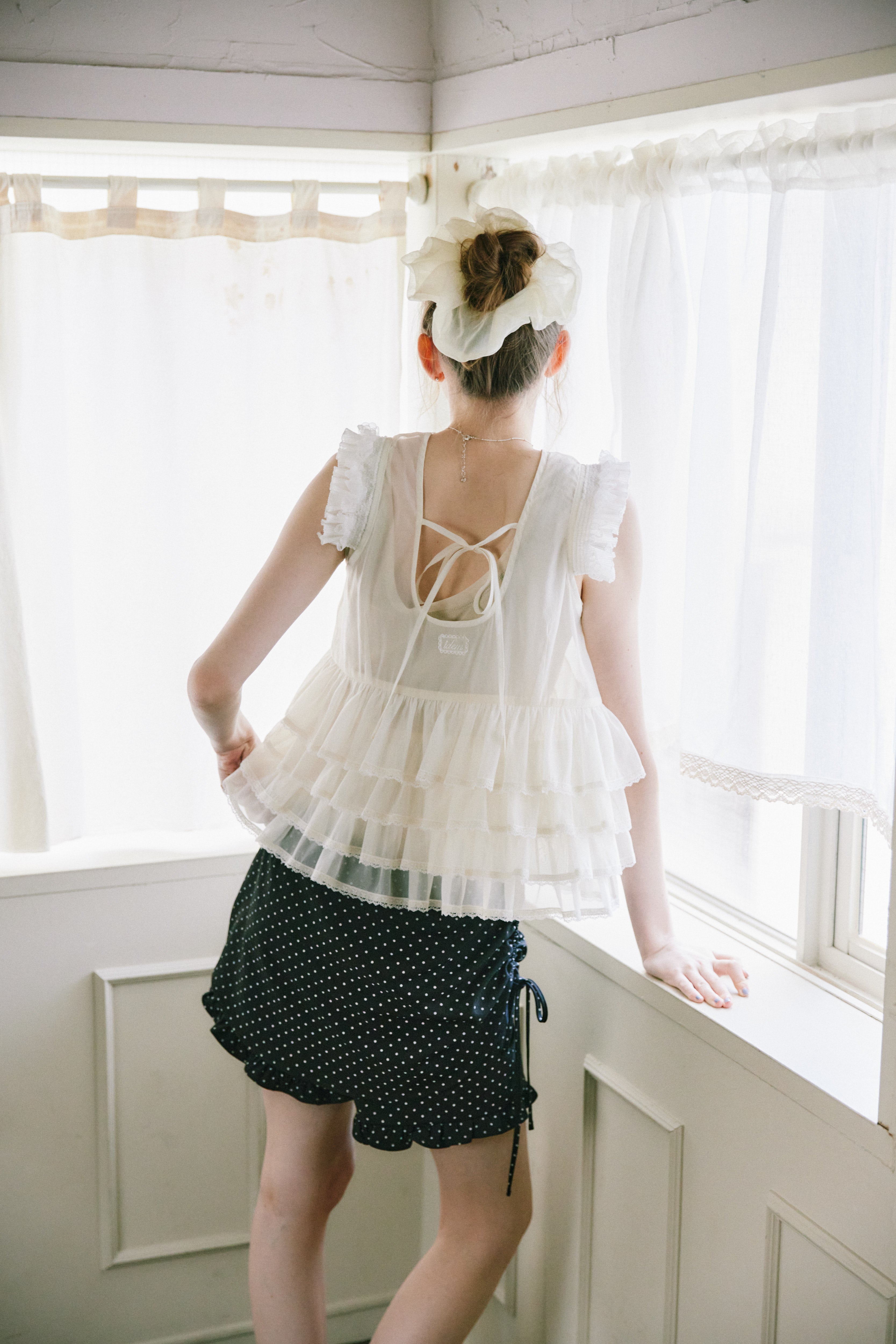 layered frill mini pants