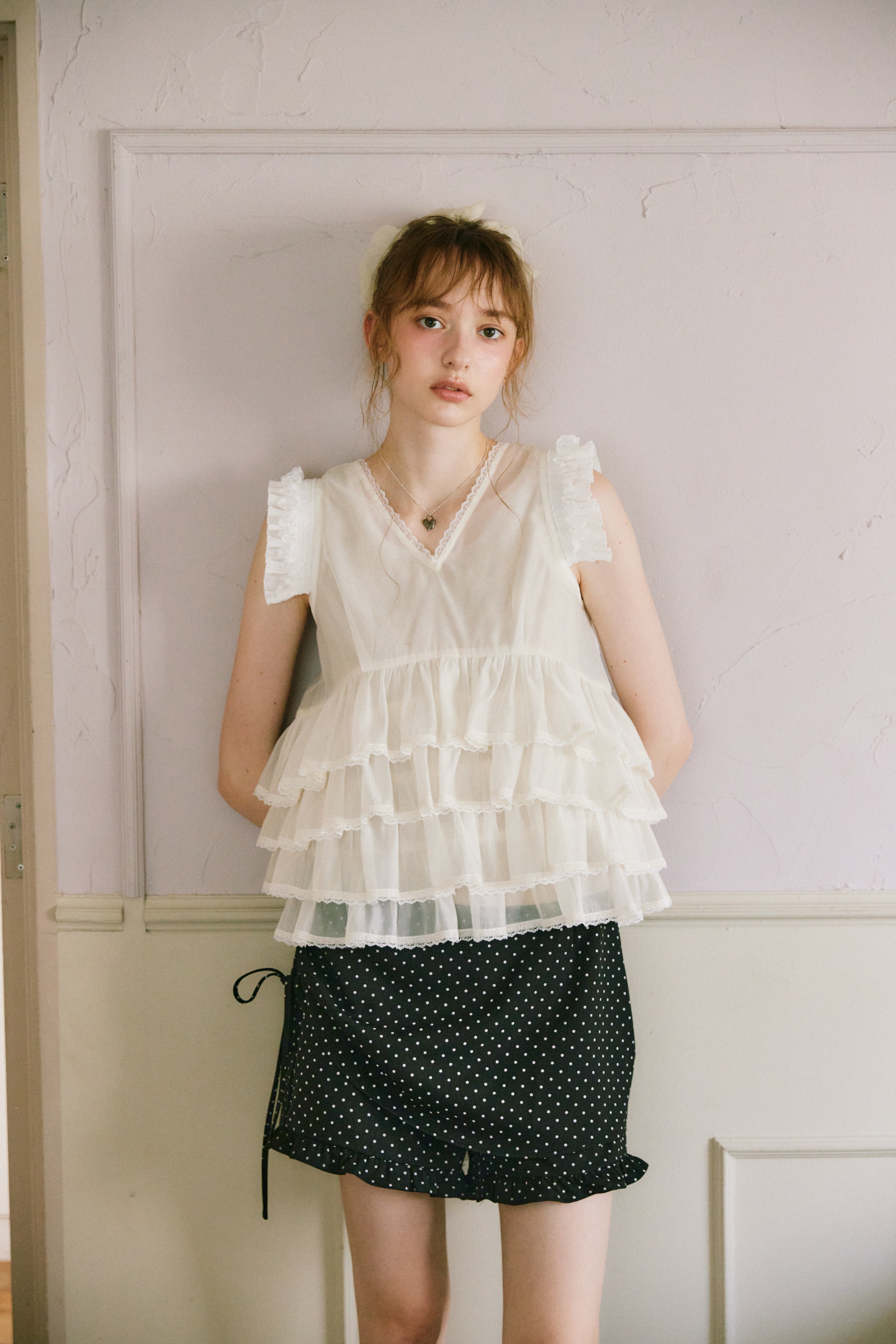 layered frill mini pants