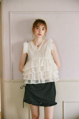 layered frill mini pants