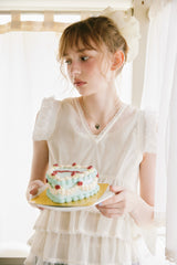 sheer frill tiered blouse