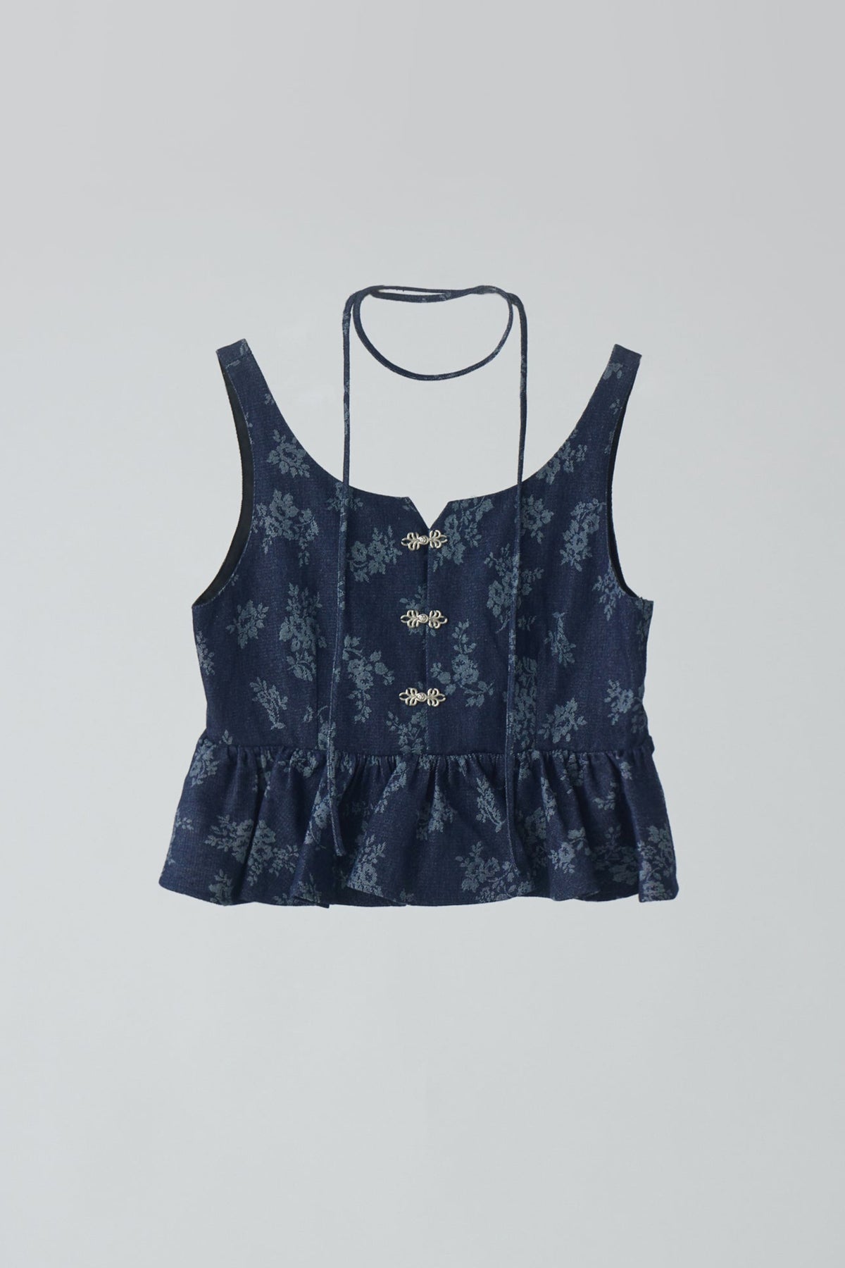 idem イデム　flower jacquard denim bustier flower jacquard denim bustier – idem