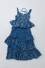 flower jacquard denim bustier