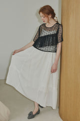 sheer lace frill tops