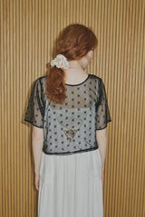 sheer lace frill tops