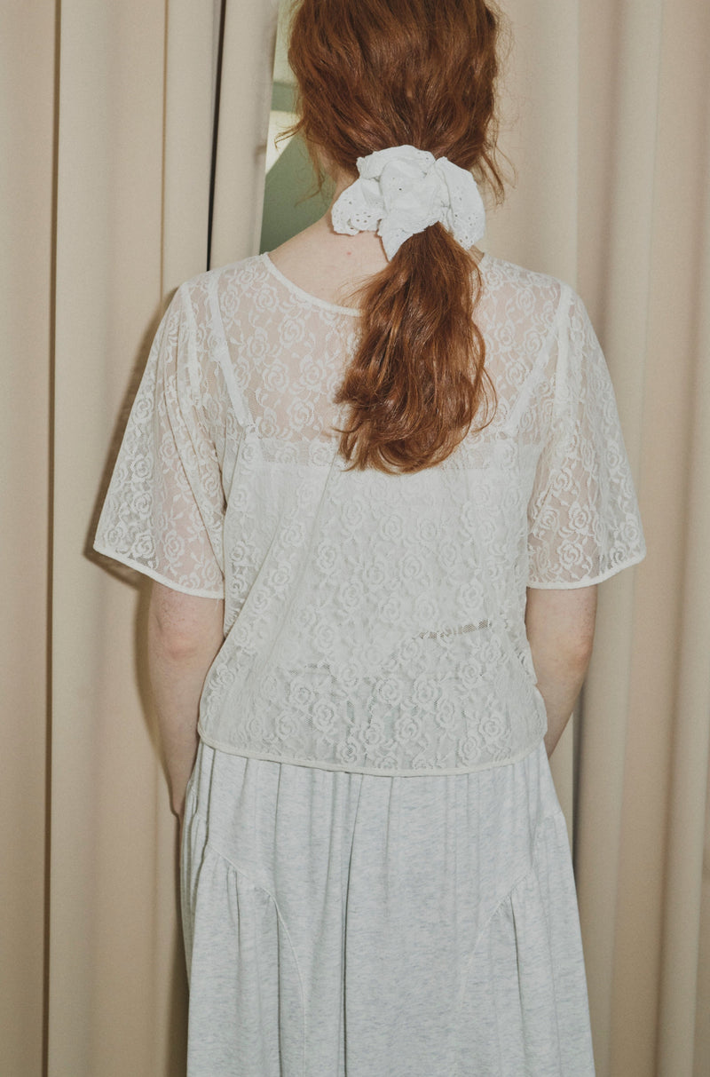 sheer lace frill tops