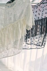 sheer lace frill tops