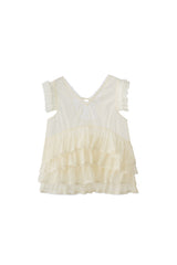 sheer frill tiered blouse