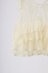 sheer frill tiered blouse
