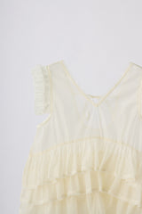 sheer frill tiered blouse