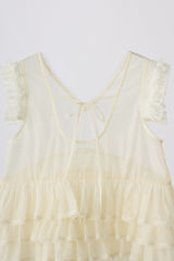 sheer frill tiered blouse