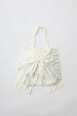 big ribbon frill tote bag