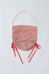 bicolor lace drawstring bag