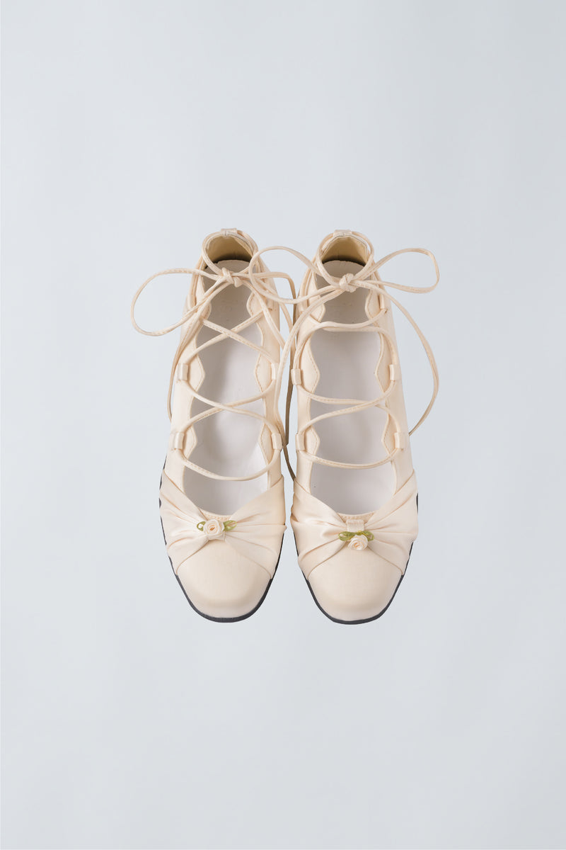 lace up rose ballet shoes