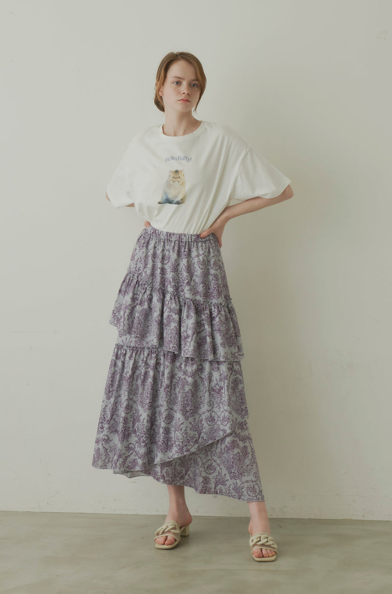 toile de Jouy frill skirt