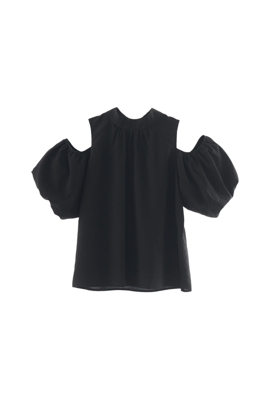 open shoulder ribbon blouse