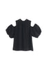 open shoulder ribbon blouse