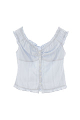 2way shirring puff frill blouse