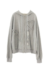 heart frill hoodie