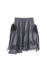 asymmetry frill 2way ribbon skirt