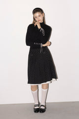 layered medium pleats skirt