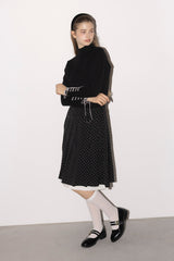 lace up ribbon turtle knit