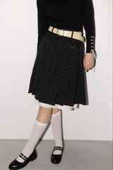 layered medium pleats skirt