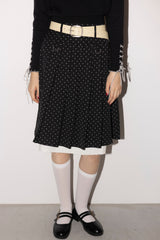 layered medium pleats skirt