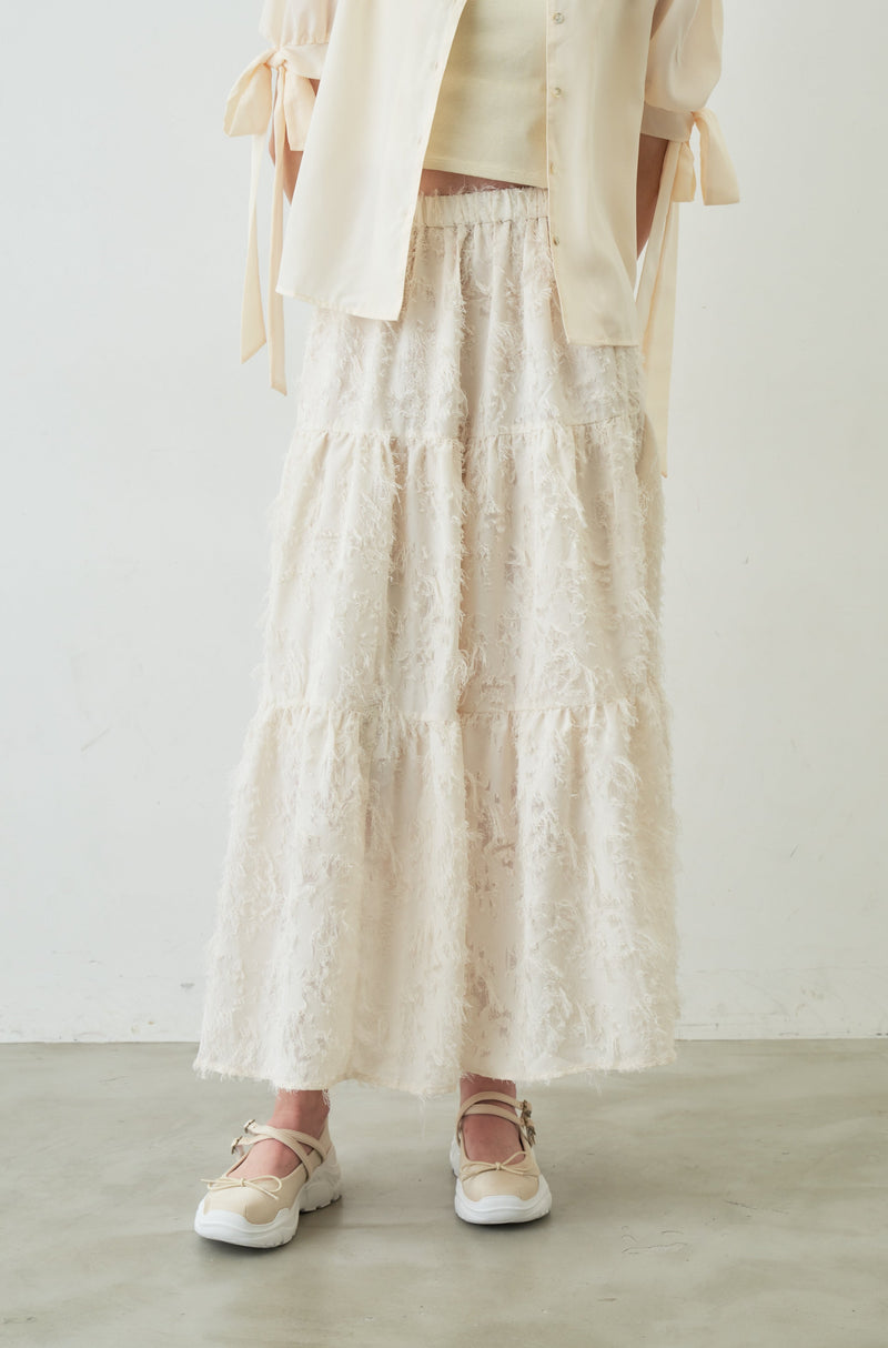 fringe tiered skirt