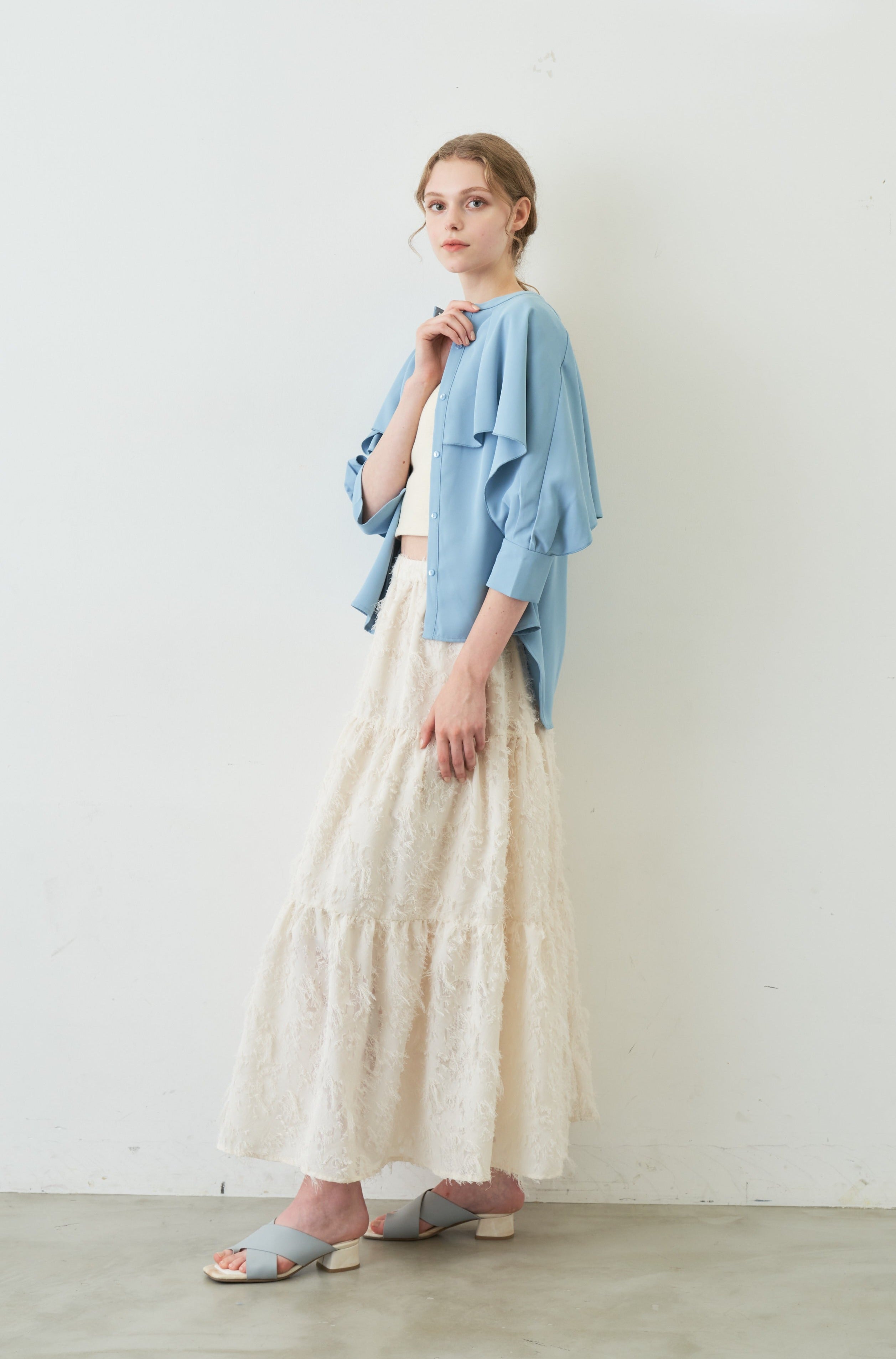 cape layered blouse