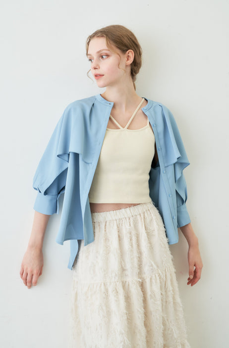 cape layered blouse