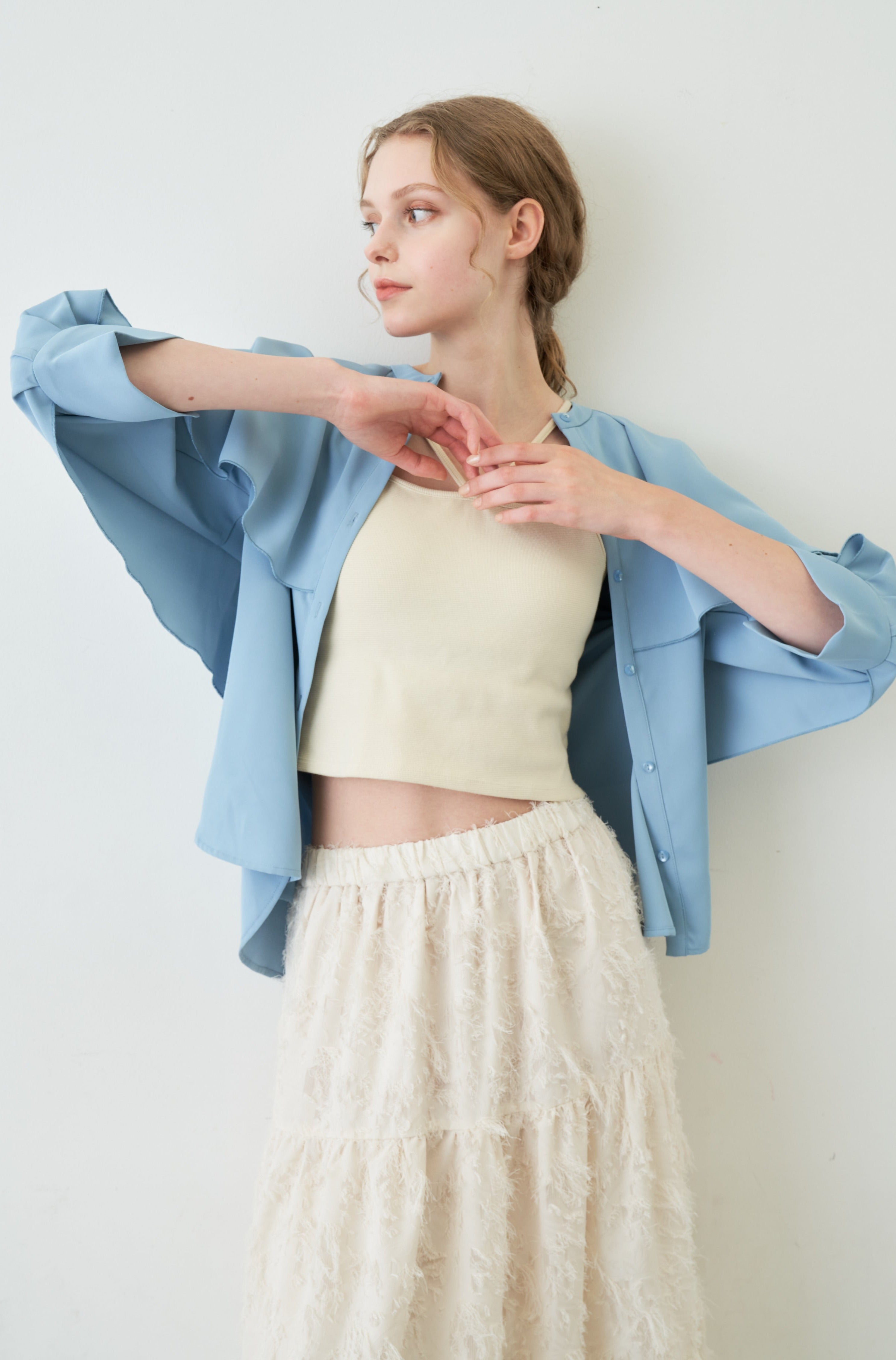 cape layered blouse