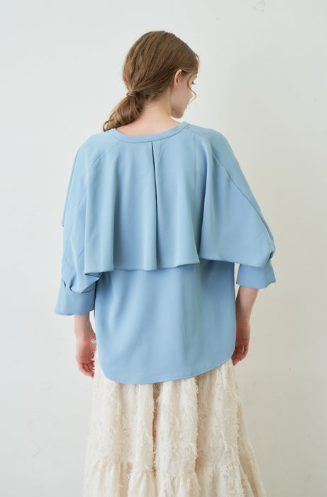 cape layered blouse