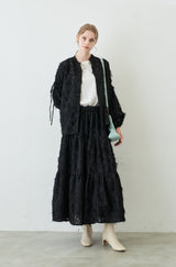 fringe tiered skirt